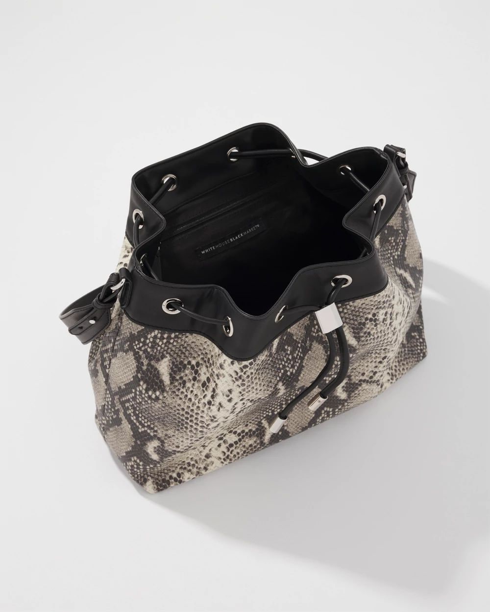 Python Drawstring Bucket Bag