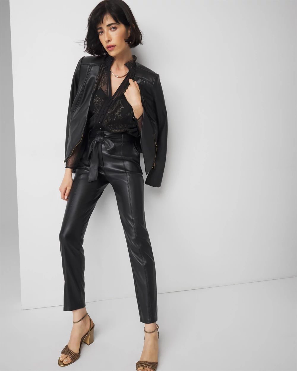 Extra High-Rise Tapered Faux Leather Pants