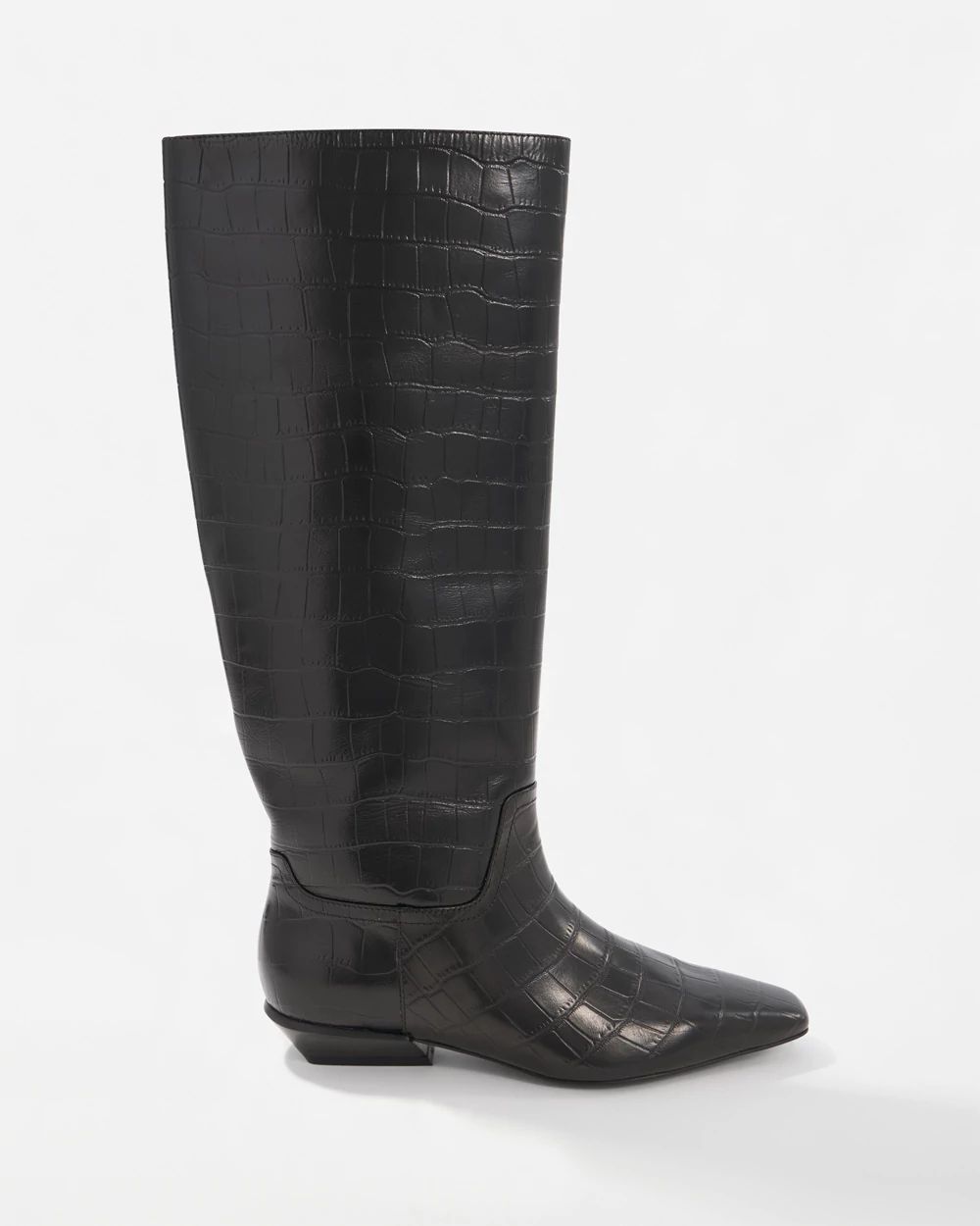 Leather Croc Riding Boot