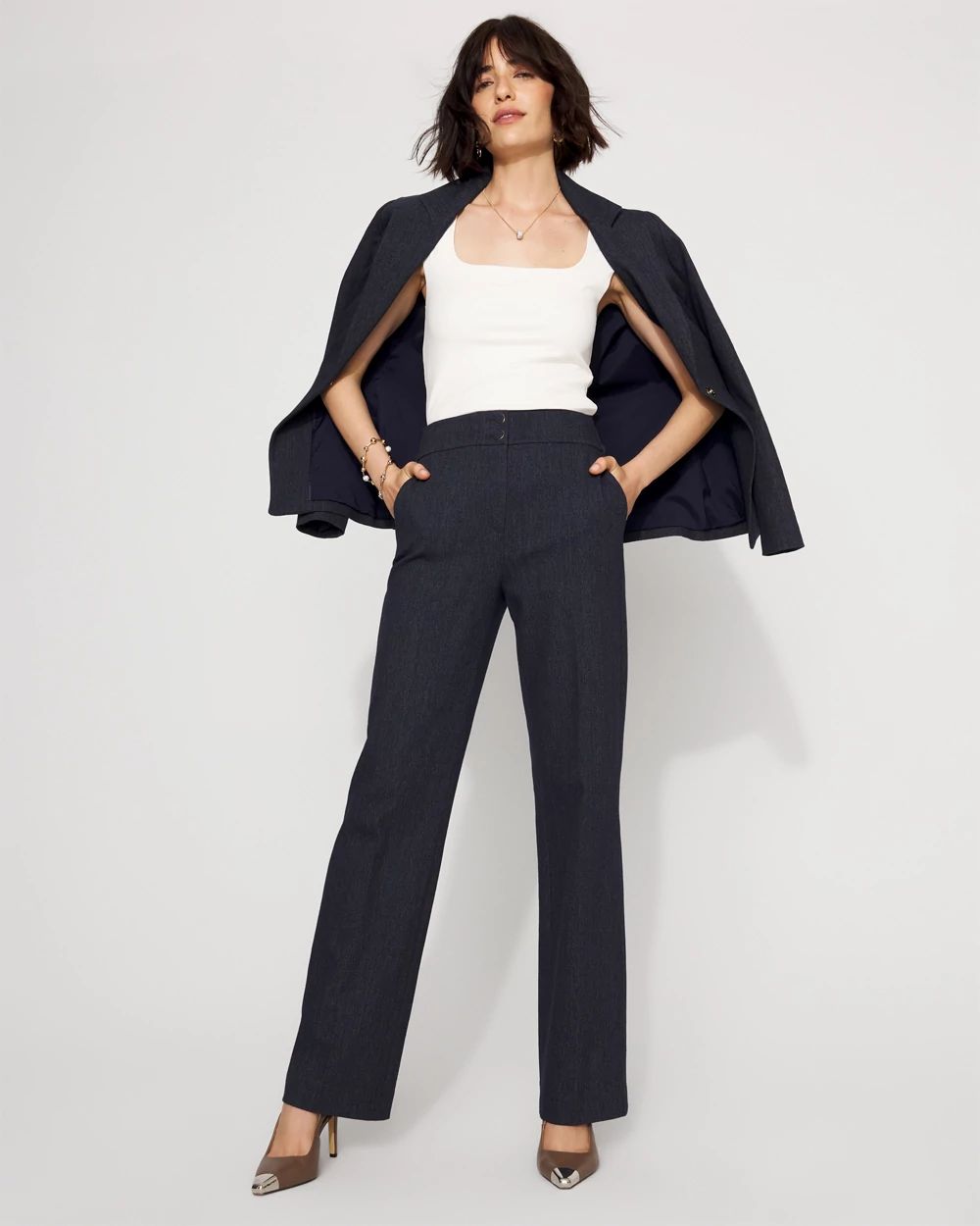 Extra High Rise Riley Denim-Look Trouser