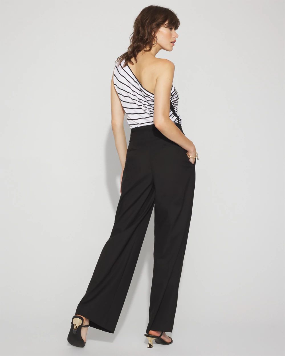 Tab-Waist Wide-Leg Pant