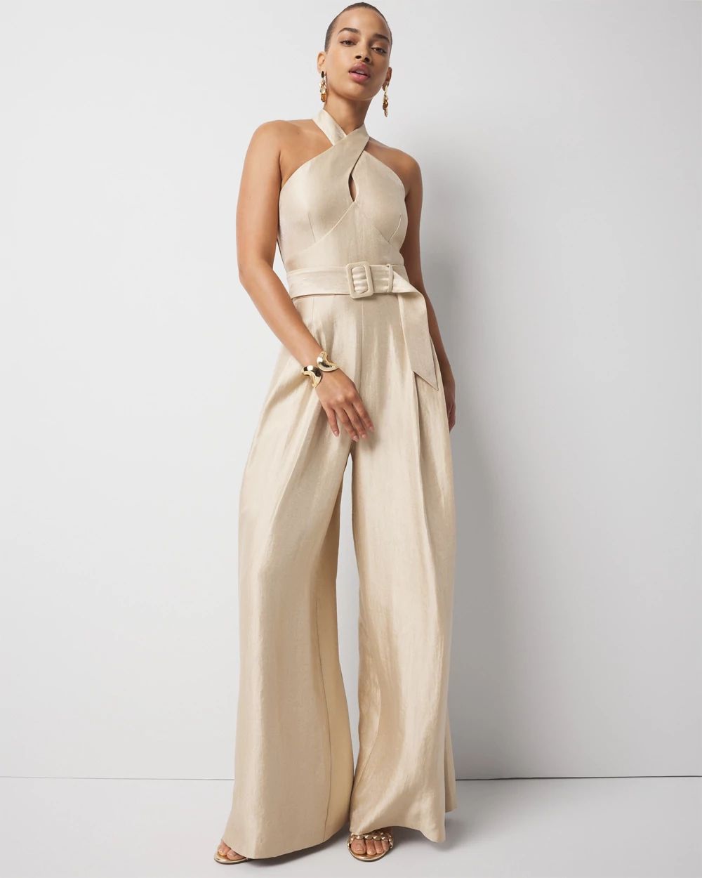 Belted Halter Jumpsuit