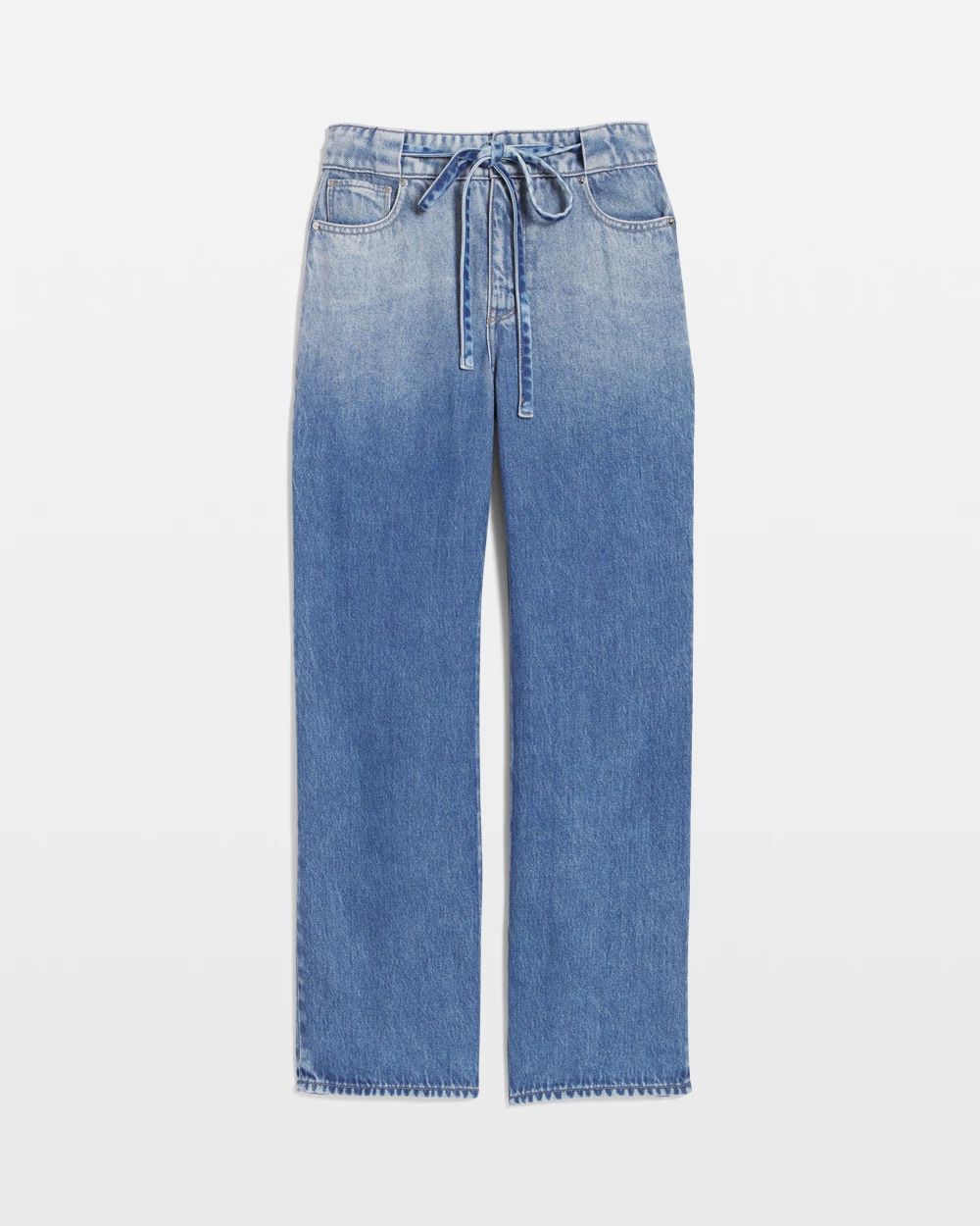 Extra High-Rise Wide-Leg Tie-Waist Cropped Jean