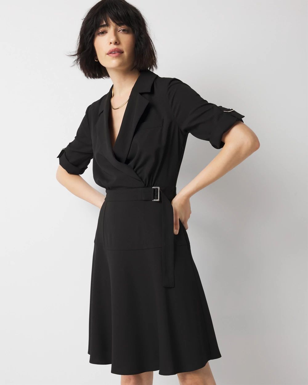 Crepe Shirt Dress
