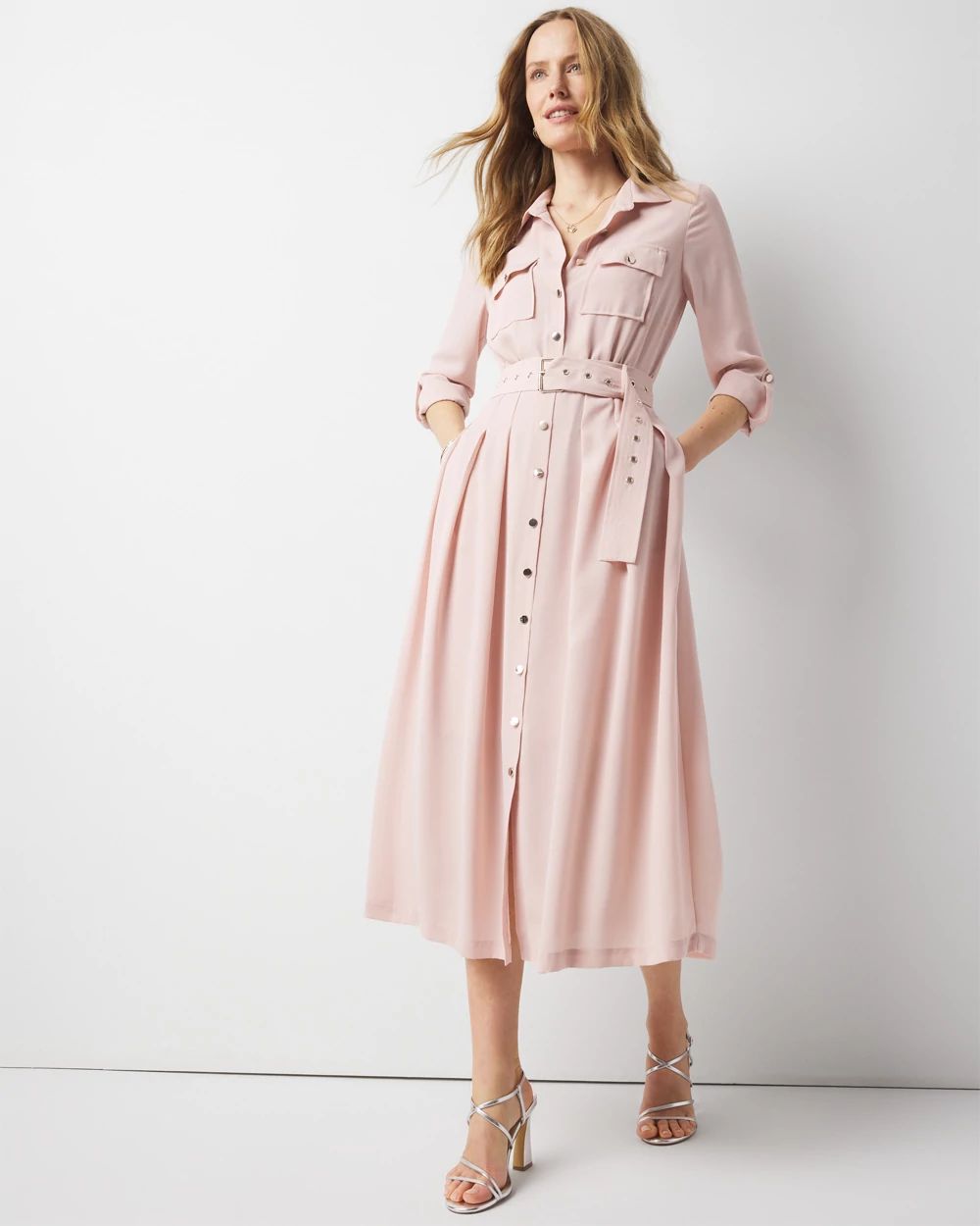 Long Sleeve Utility Shirt Dress