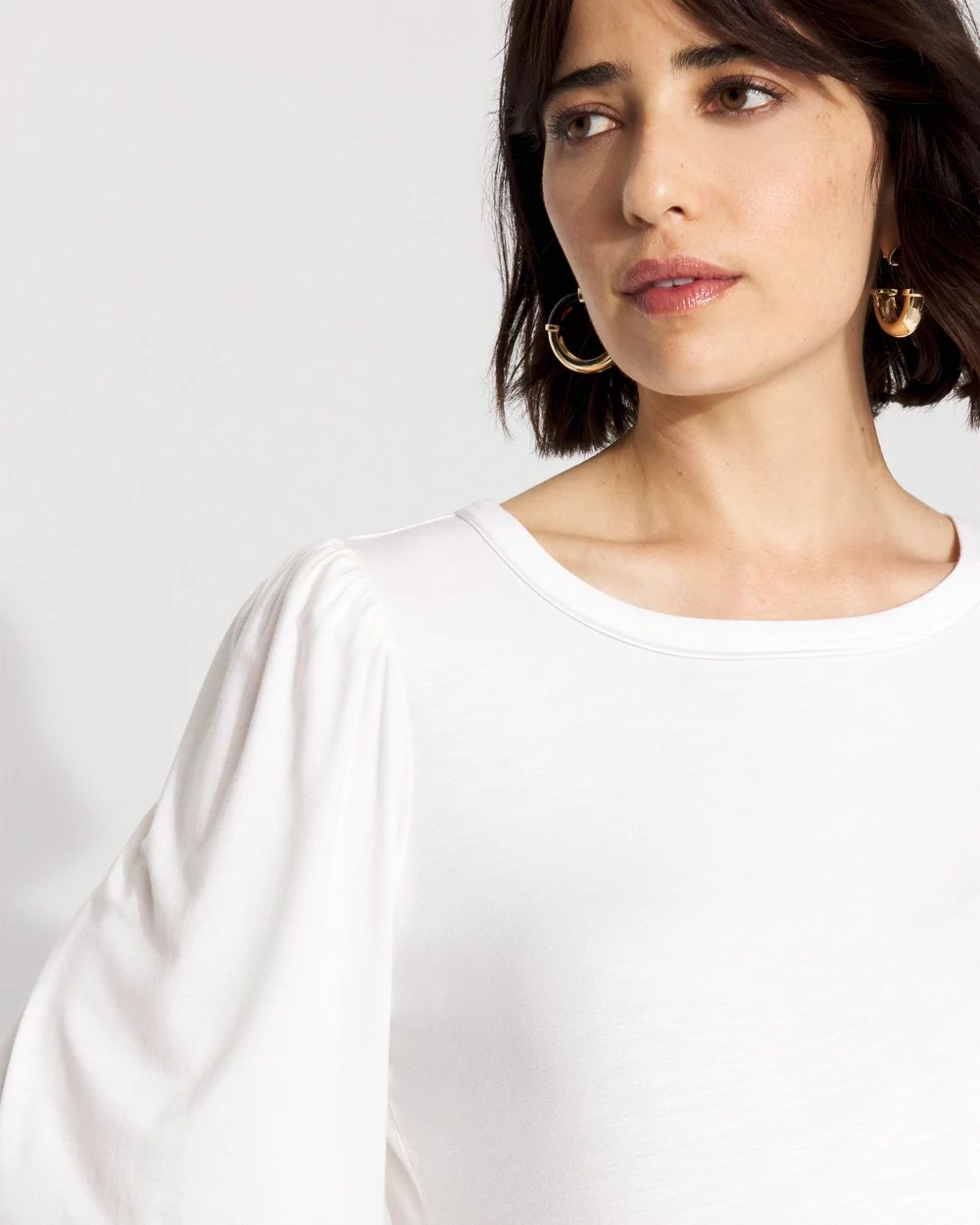 Long Sleeve Tee with Smocked Cuffs