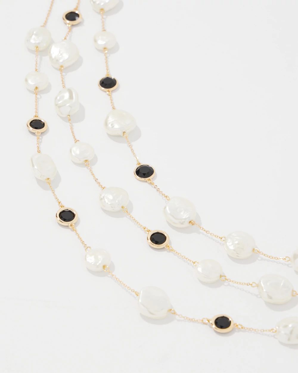 Black + White Multiple Strand Short Necklace