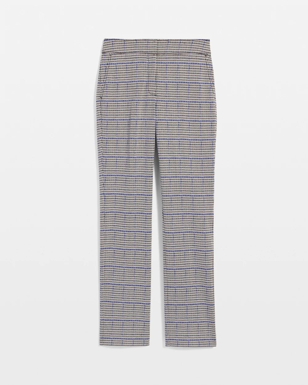 Straight Leg Houndstooth Luxe Plaid Pants