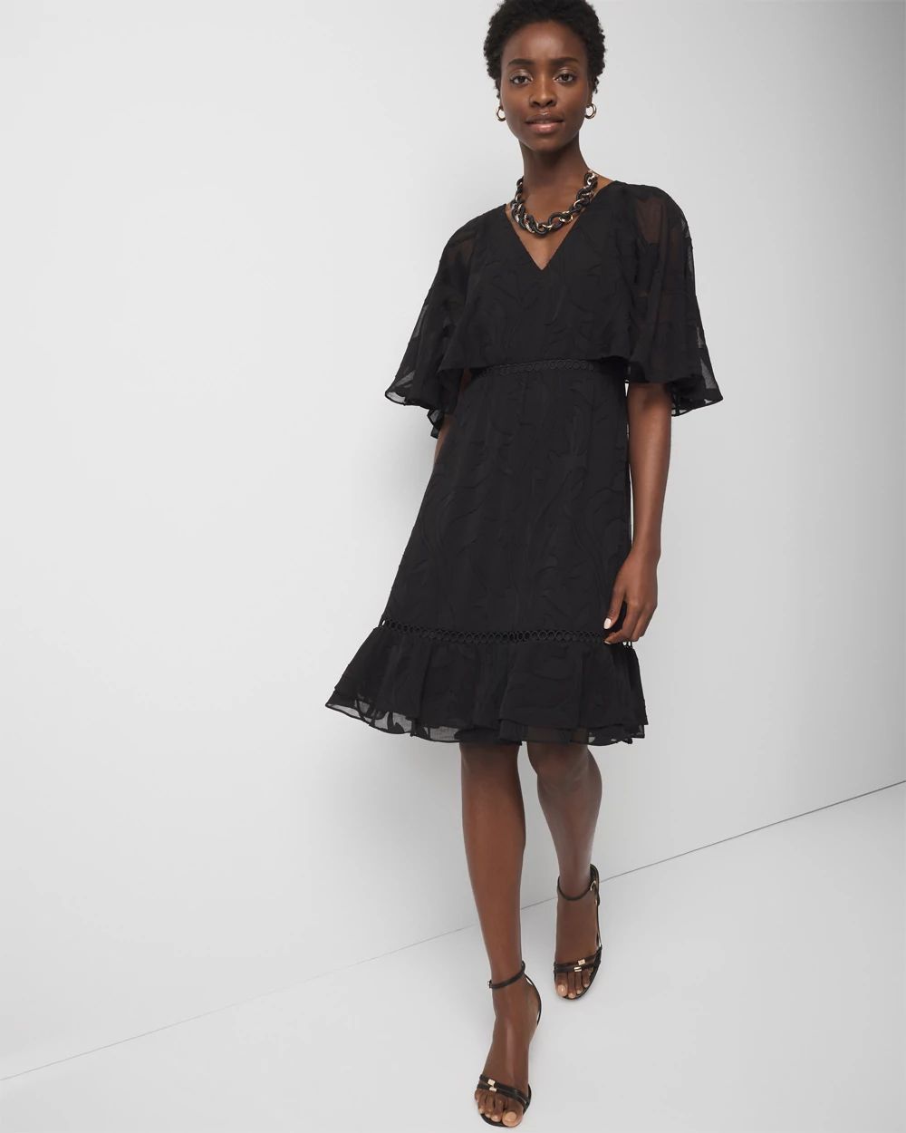 Flounce + Floral Burnout Dress