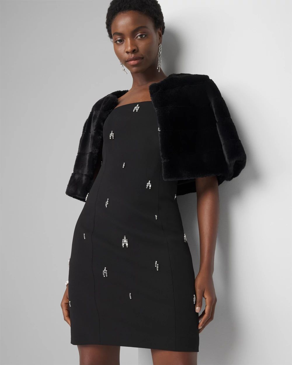 Petite Strapless Embellished Mini Dress