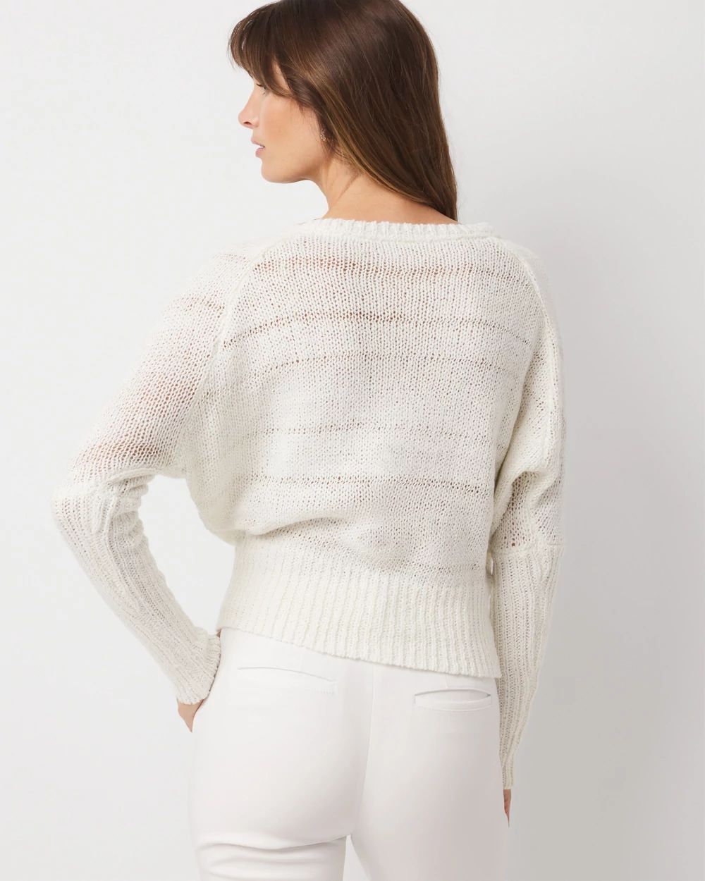 Metallic Dolman Pullover Sweater