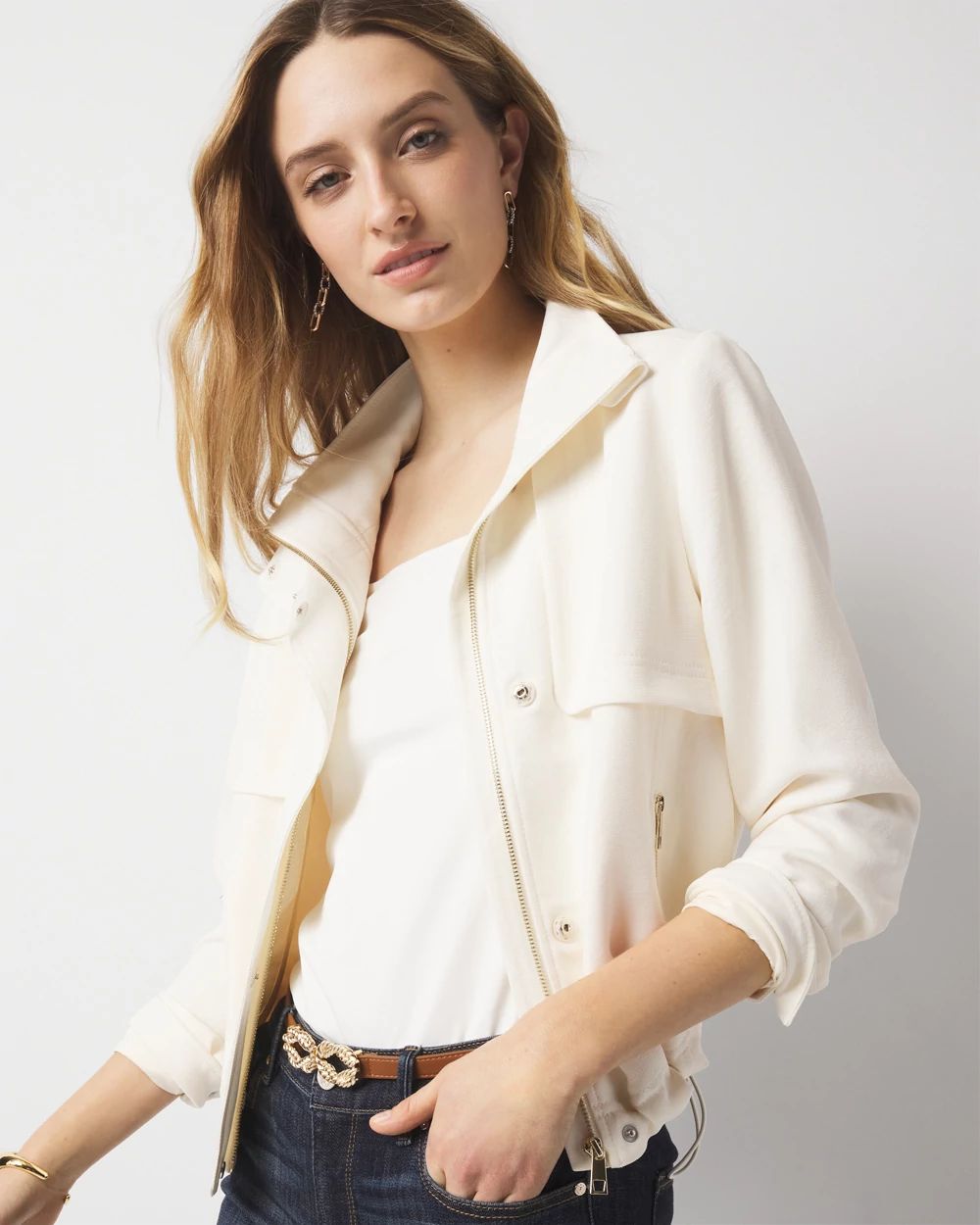 Zip-Up Jacket with Pockets