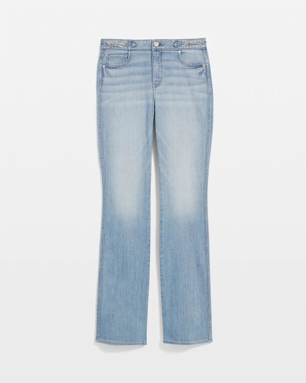 High-Rise Horsebit Skinny Flare Jeans