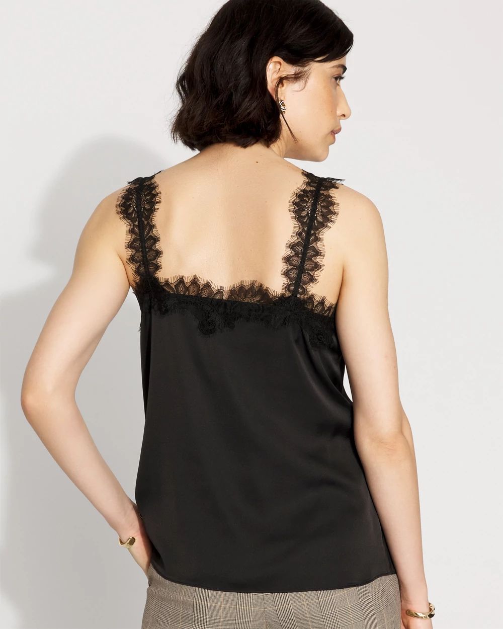 Lace Trimmed Satin Camisole