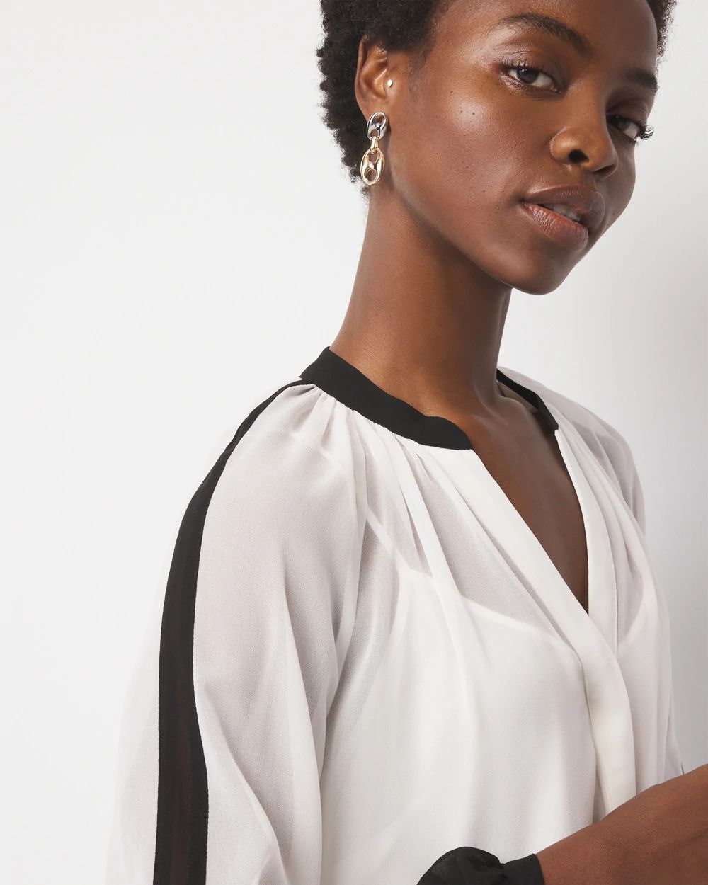 Chiffon Colorblock Blouse