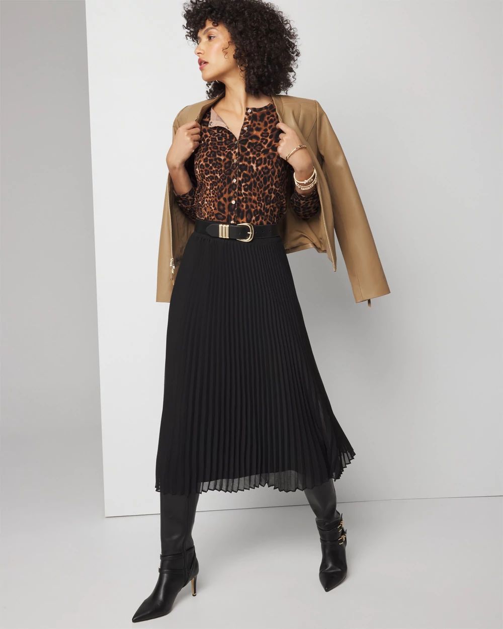 Pleated Chiffon Skirt