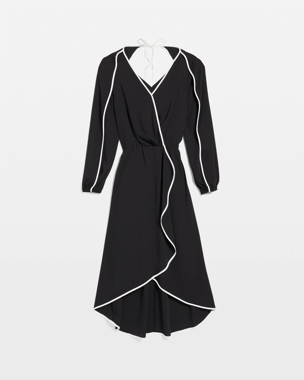 Contrast Ruffle Midi Dress