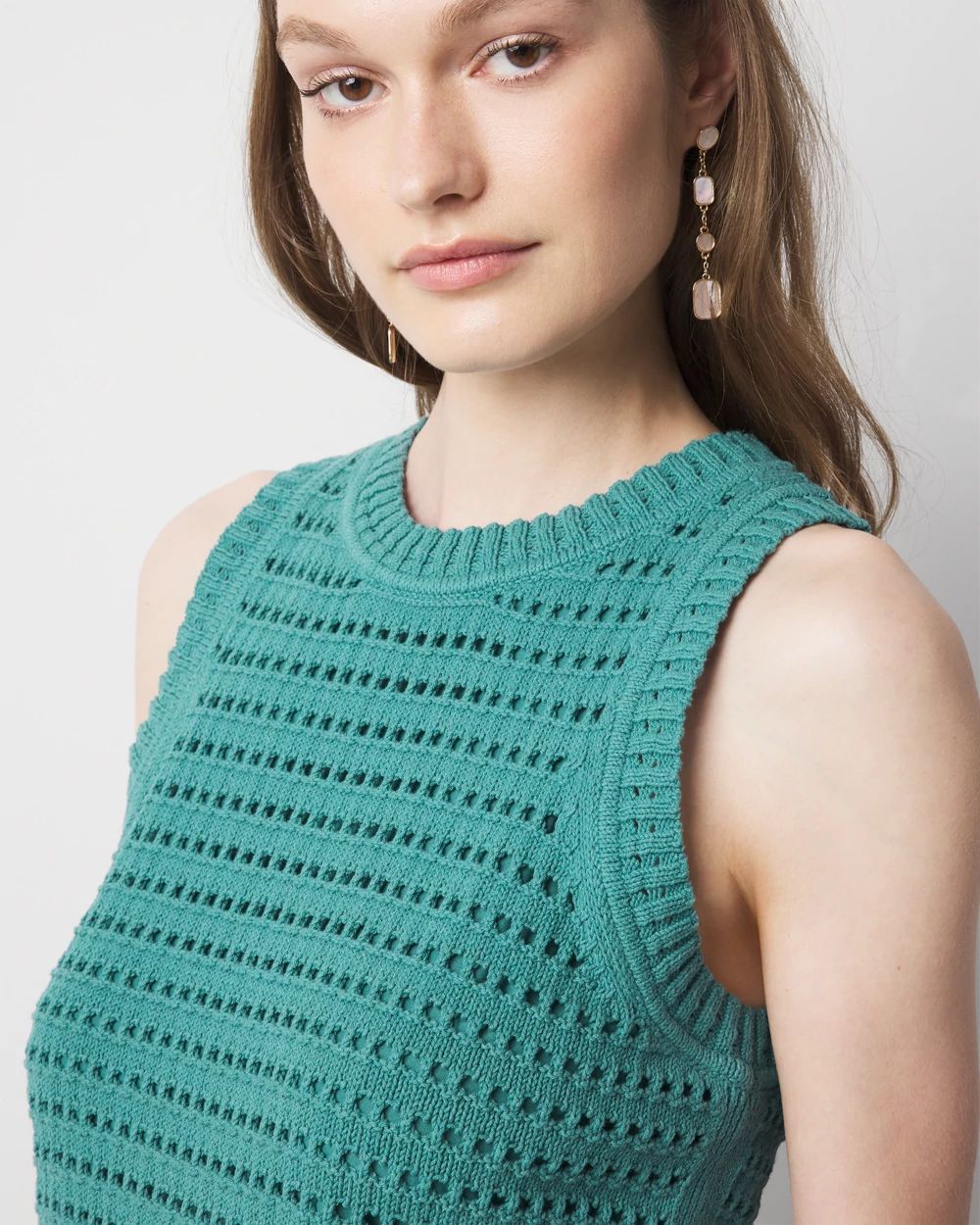 Open Stitch Sweater Tank Top