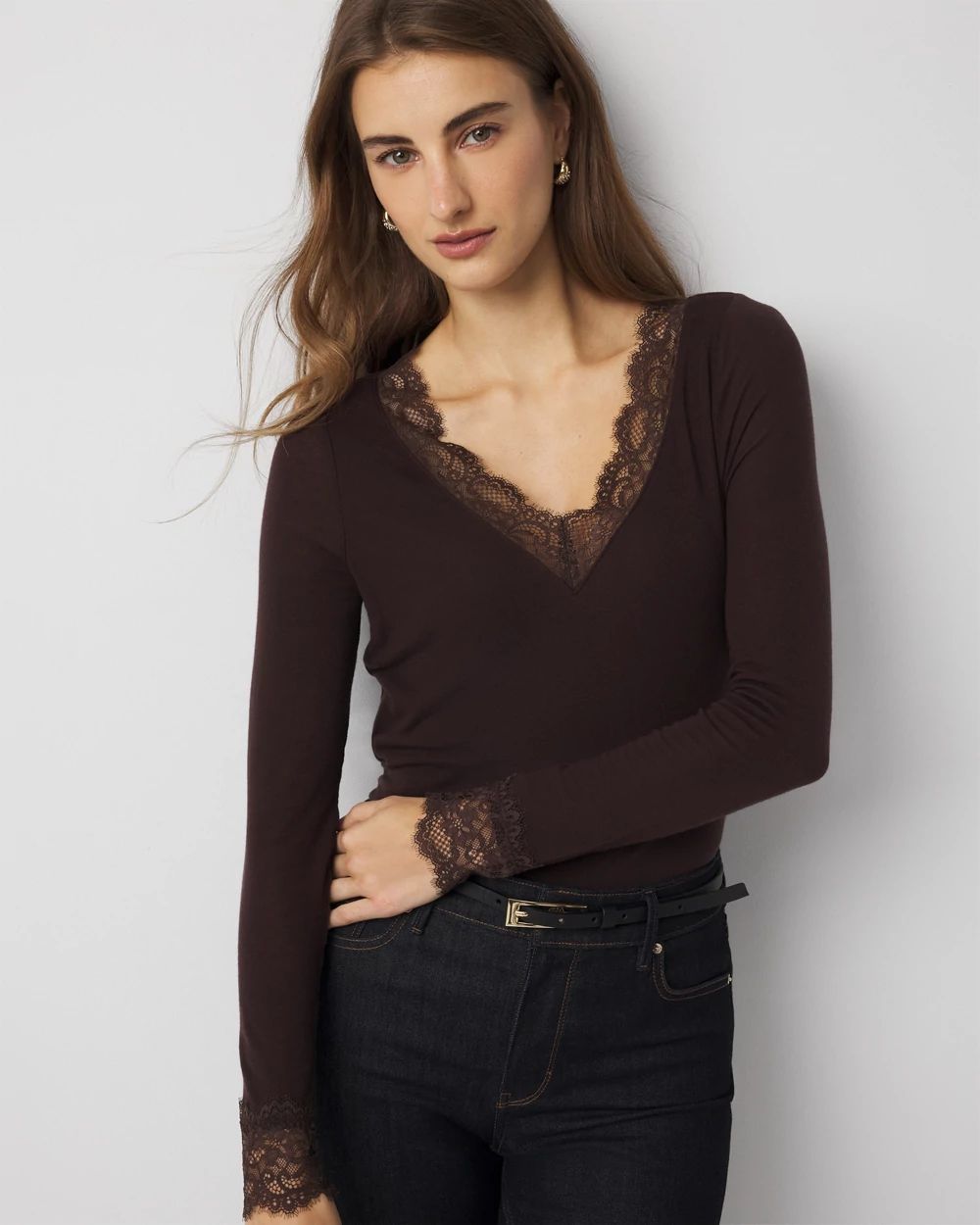 Lace Trim Long Sleeve Tee