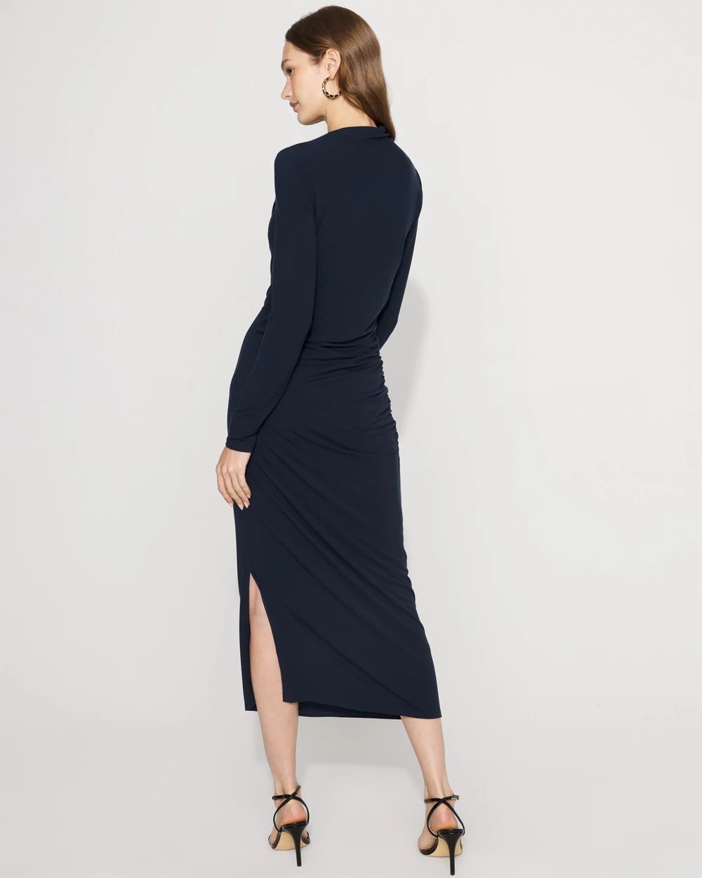 Asymmetrical Mockneck Bodycon Dress