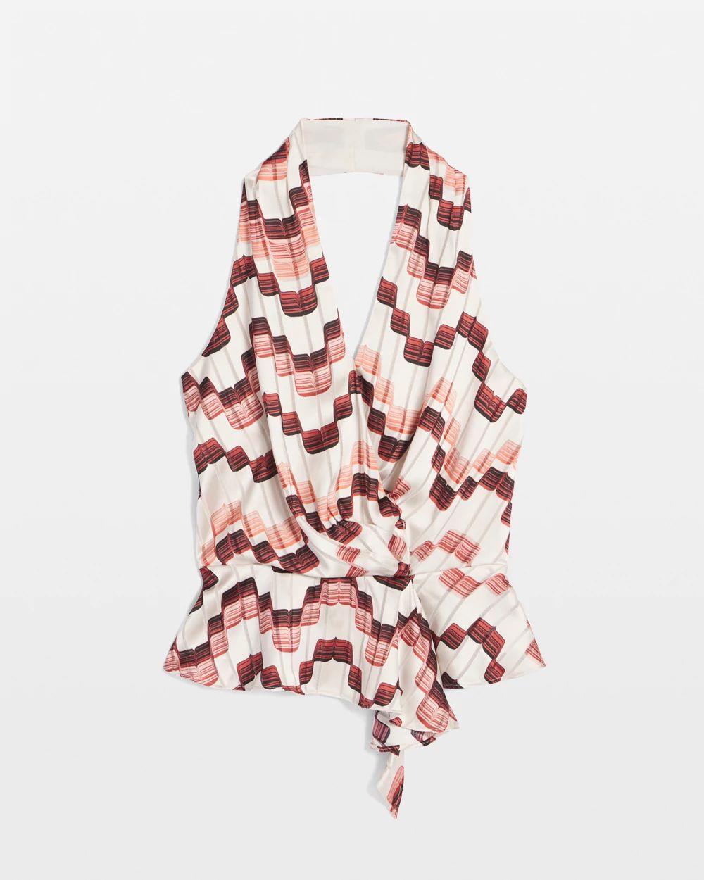 Satin Surplice Halter Top