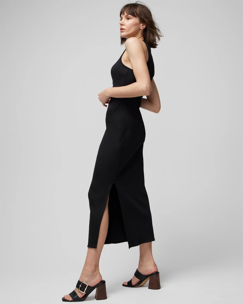 WHBM® FORME Rib Sleeveless Midi Dress