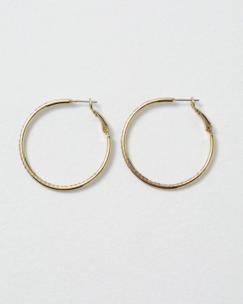 Crystal Double Pave Hoop Earrings