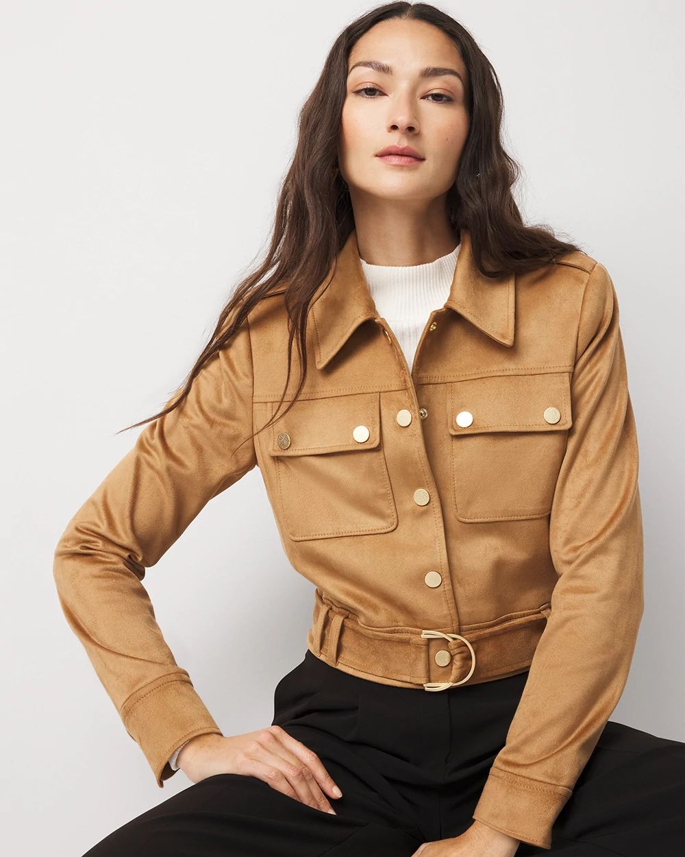 Faux Suede Moto Jacket