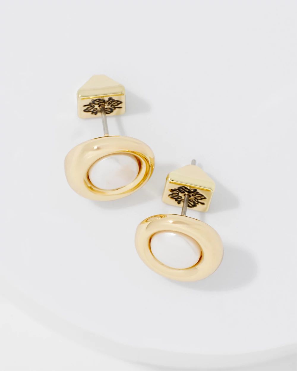 Gold + Pearl Stud Earrings