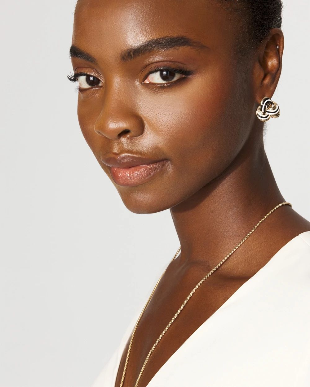 Braided Gold Corded Inlay Earrings