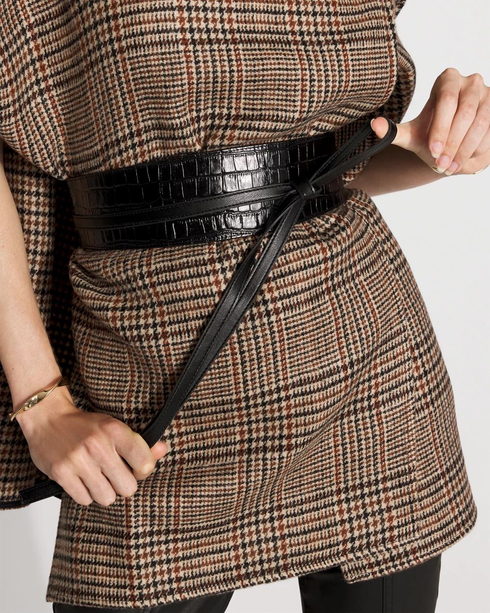 Leather Croc Obi Belt